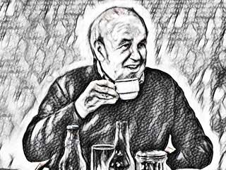 Mann trinkt Kaffee in der Abstinenz