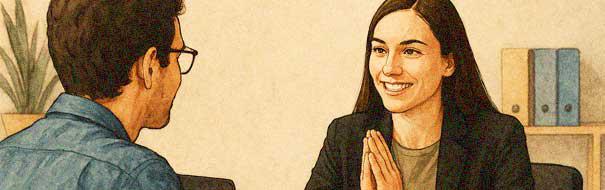 Frau und Mann beim gesunden arbeiten